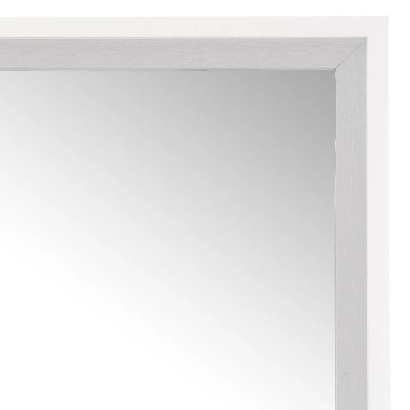 Espejo pared rectangular marco blanco y plata decorativo de 44x55 cm