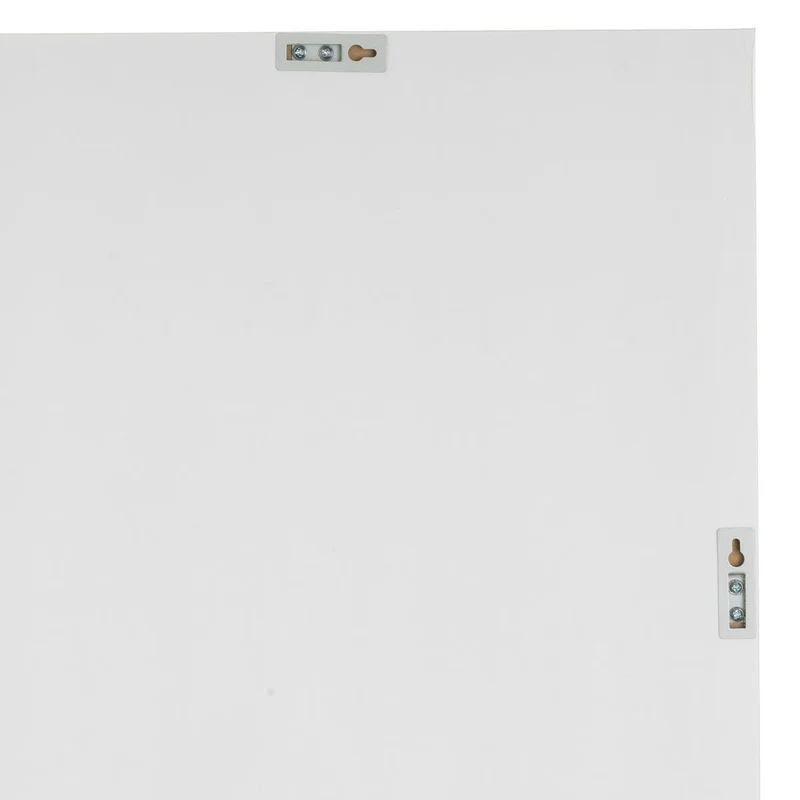 Espejo pared rectangular marco blanco y plata decorativo de 44x55 cm