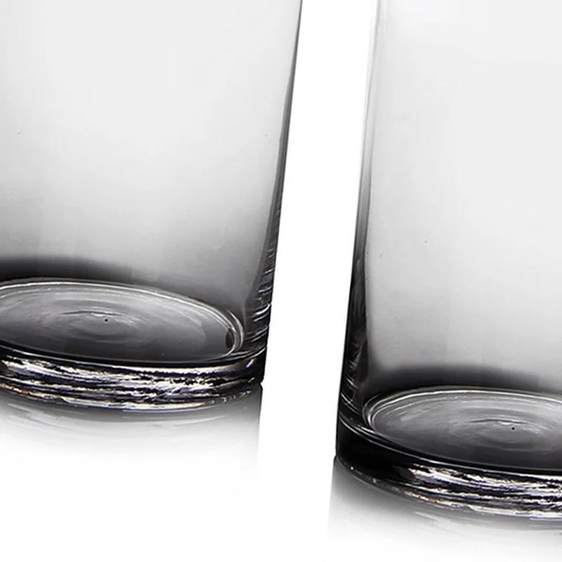 Jarrón cilíndrico de cristal transparente decorativo de 15x60 cm