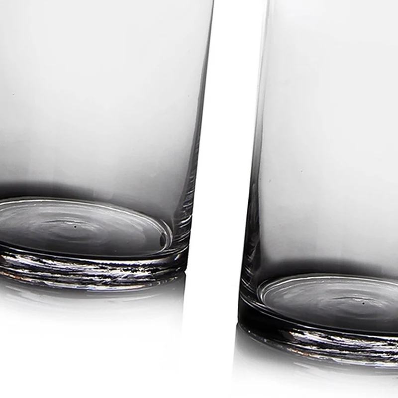 Jarrón cilíndrico de cristal transparente decorativo de 15x50 cm