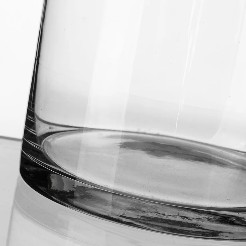 Jarrón cilíndrico de cristal transparente decorativo de 15x80 cm