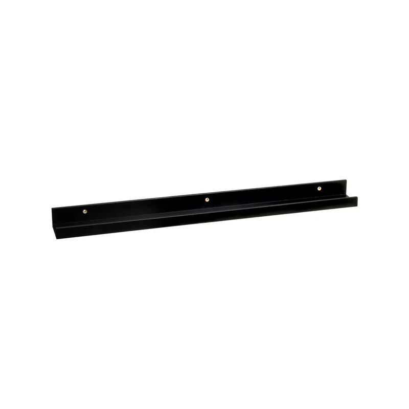 Estante flotante de pared de madera negra para cuadros de 80x9,5x5 cm