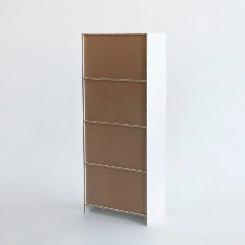 Estantería librería de 4 estantes de tablero MDF blanco de 147x60 cm