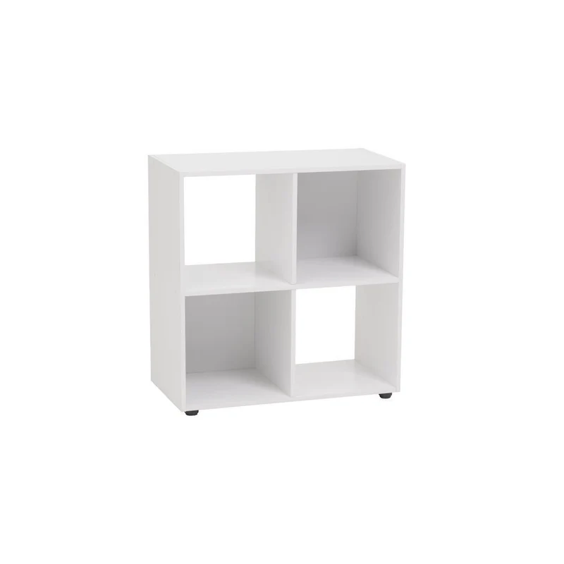 Estantería Cubo con 4 huecos de laminado blanco de 62x60x30 cm