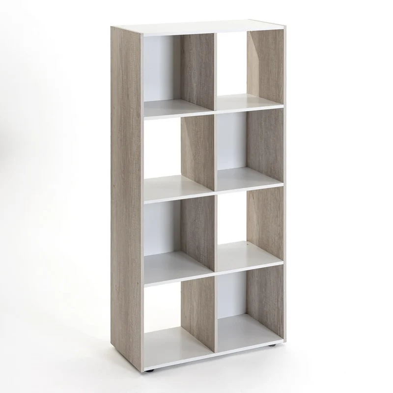 Estantería tipo cubo de madera MDF laminada blanca de 120x60x29 cm