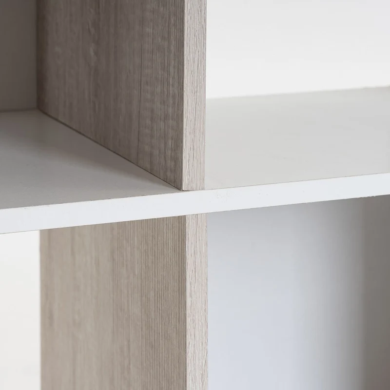 Estantería tipo cubo de madera MDF laminada blanca de 120x60x29 cm