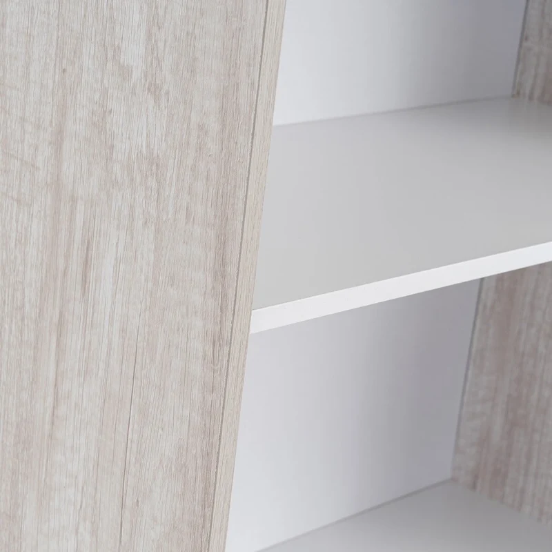 Librería blanca de tablero laminado con 3 estantes de 60x29x147 cm