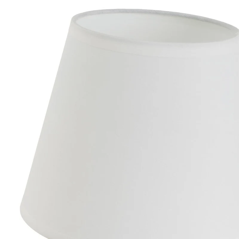 Lámpara de mesa rústica de cerámica marrón de ø 17x27 cm con tulipa blanca