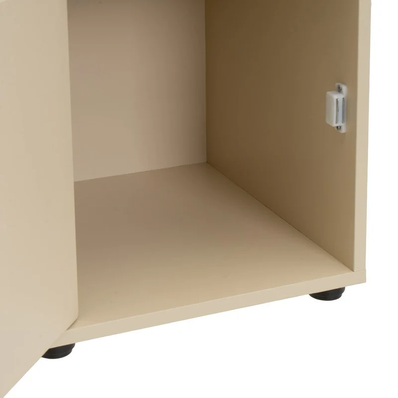 Estantería Mei con 2 puertas beige de 30x29x119 cm en tablero laminado hpl
