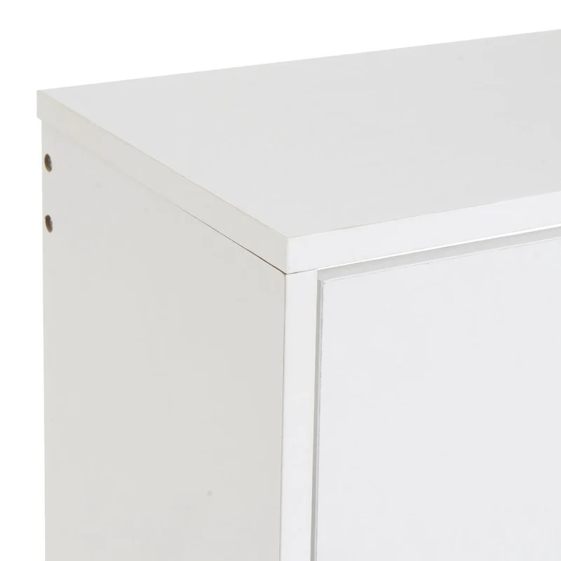 Zapatero con 3 puertas de tablero blanco de 74x24x119 cm para 18 pares