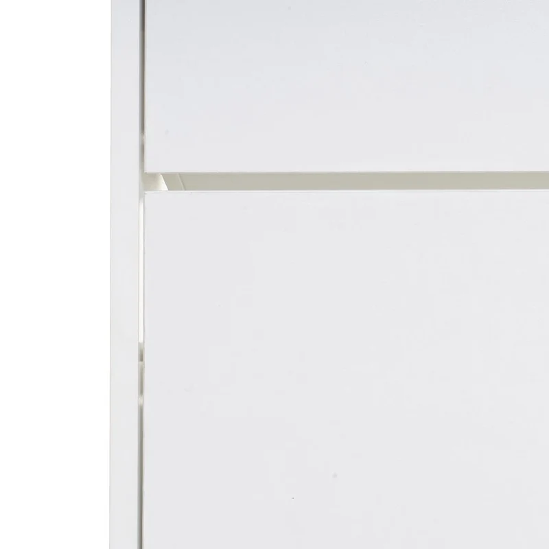 Zapatero con 3 puertas de tablero blanco de 74x24x119 cm para 18 pares