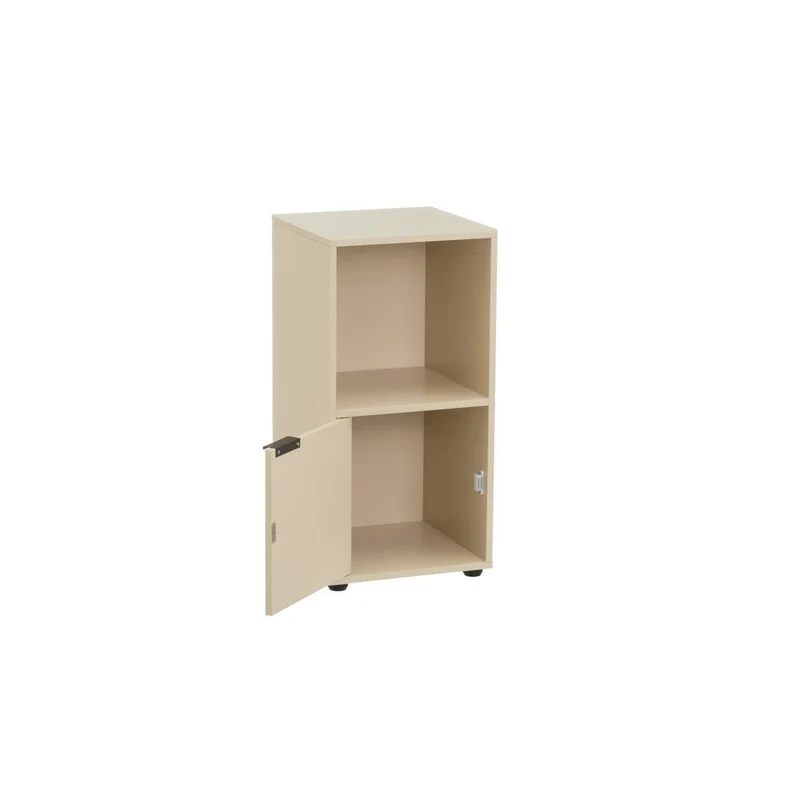 Mesita Mei con 1 puerta beige de 31x29x61 cm en tablero laminado hpl