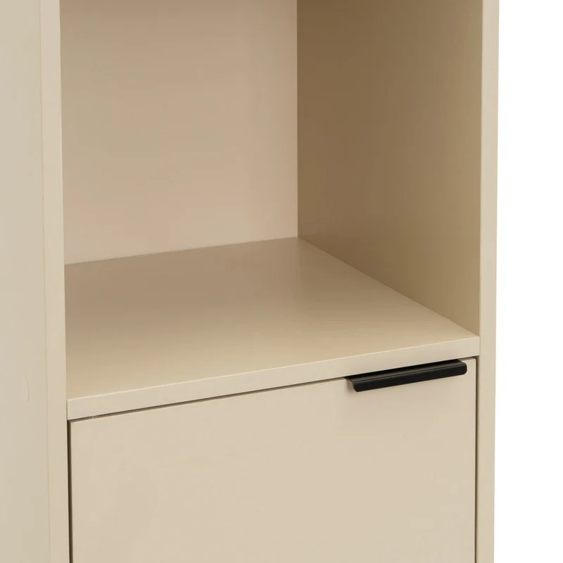 Mesita Mei con 1 puerta beige de 31x29x61 cm en tablero laminado hpl