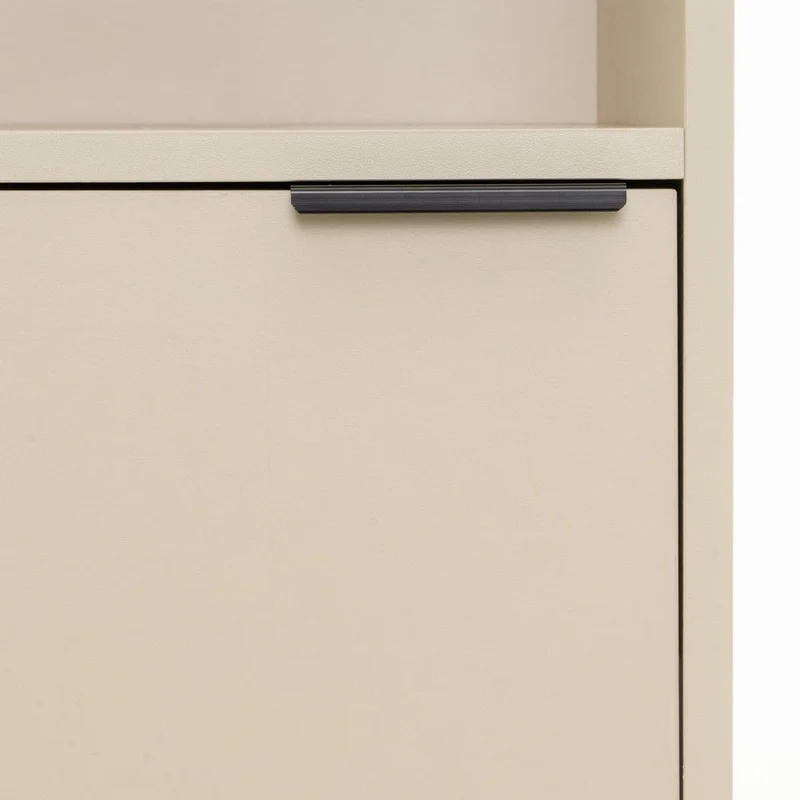 Mesita Mei con 1 puerta beige de 31x29x61 cm en tablero laminado hpl