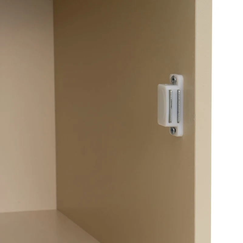 Mesita Mei con 1 puerta beige de 31x29x61 cm en tablero laminado hpl