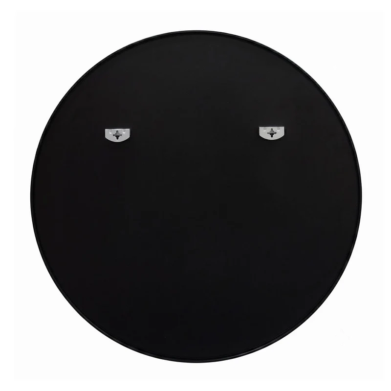Espejo de pared redondo con marco de aluminio negro de 100 cm