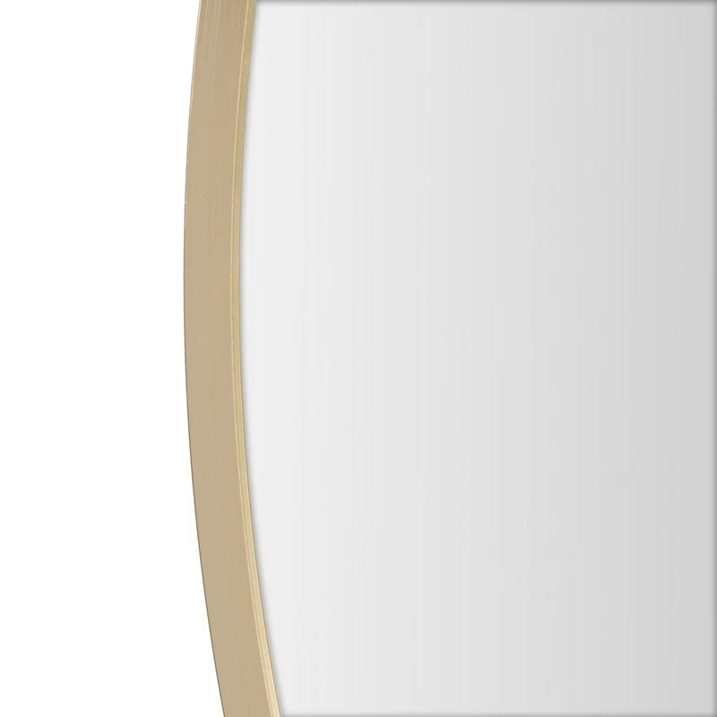 Espejo de pared redondo con marco de aluminio dorado de 80 cm