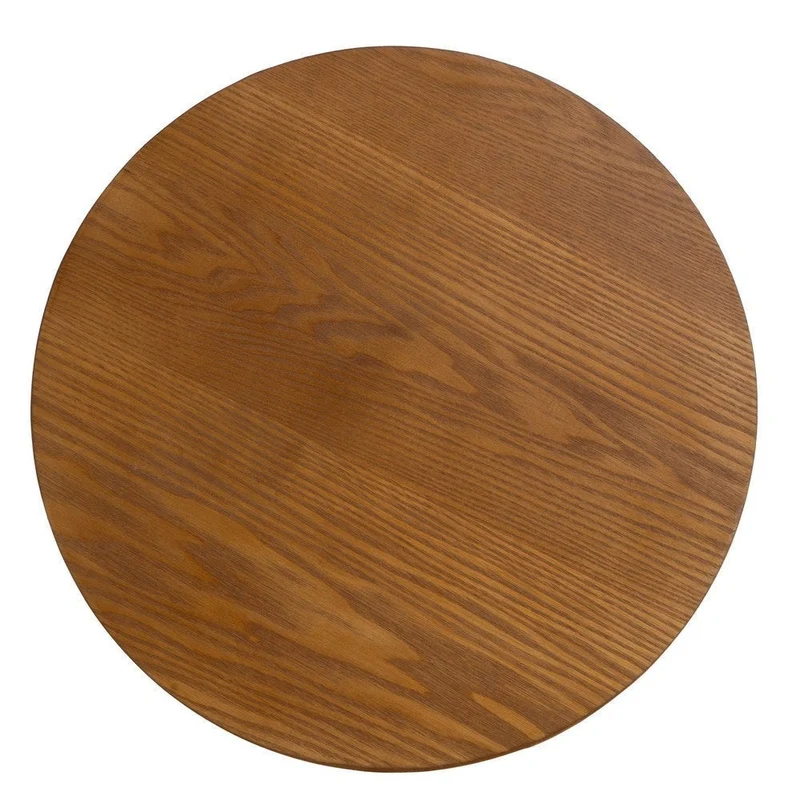 Mesa auxiliar redonda de madera laminada color roble de 40x40x50 cm