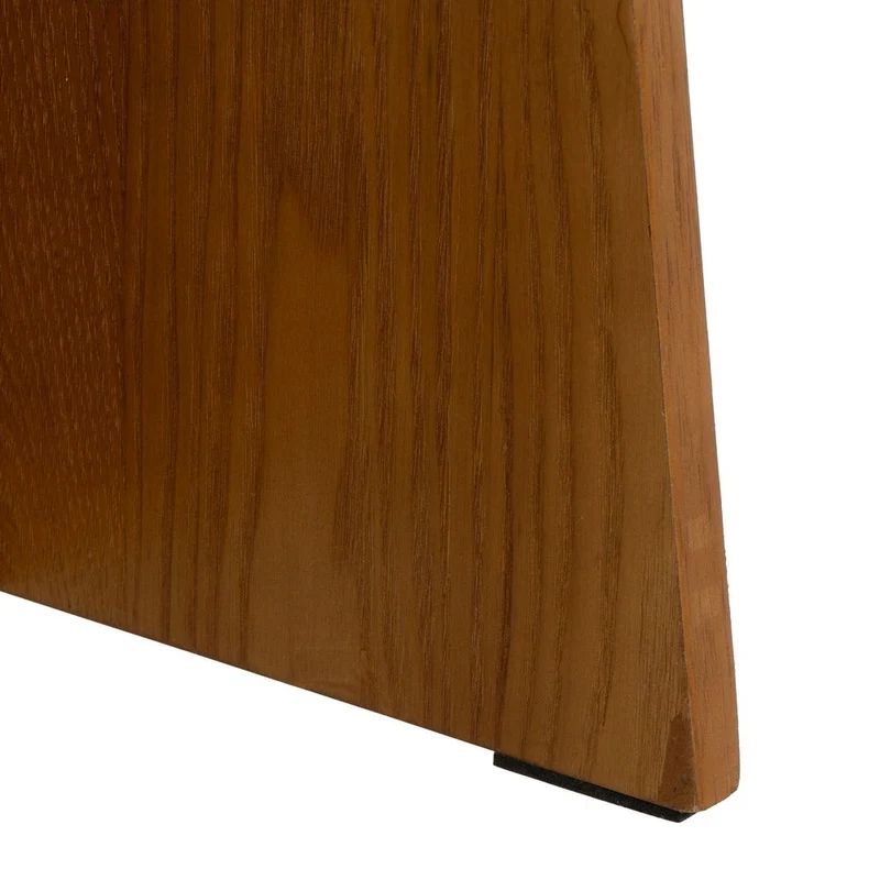 Mesa auxiliar redonda de madera laminada color roble de 40x40x50 cm