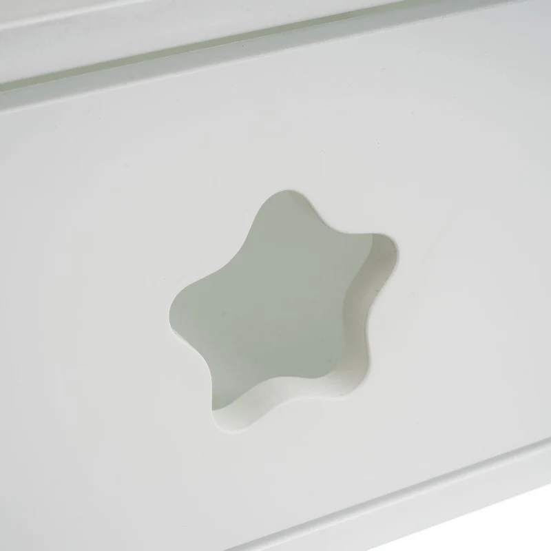 Mesita de noche infantil de madera de pino blanca de 40x30x50 cm