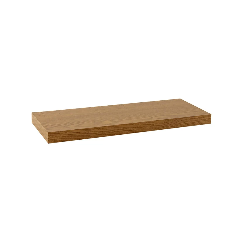 Set de 2 estantes de pared flotantes color roble de 60x23,5x3,8 cm