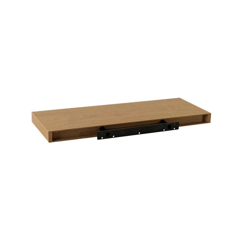 Set de 2 estantes de pared flotantes color roble de 60x23,5x3,8 cm
