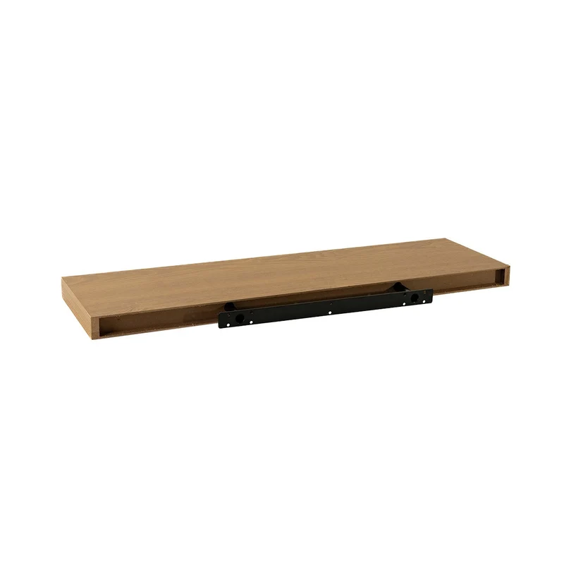 Set de 2 estantes de pared flotantes color roble de 80x23,5x3,8 cm