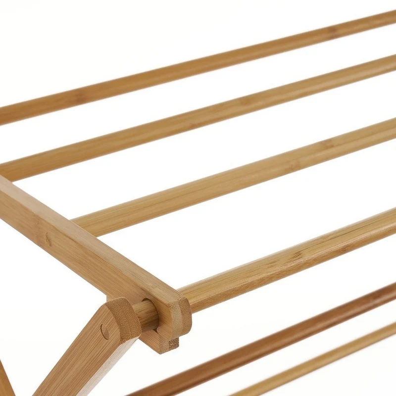Toallero tendedero plegable de bambú de 74x36x105 cm con 11 barras
