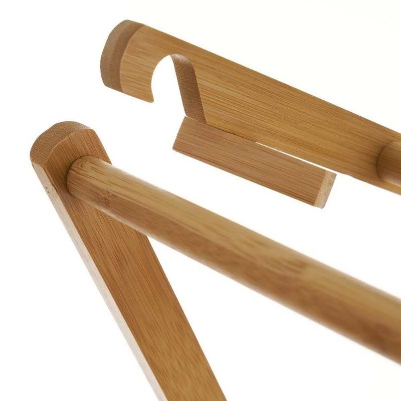 Toallero tendedero plegable de bambú de 74x36x105 cm con 11 barras