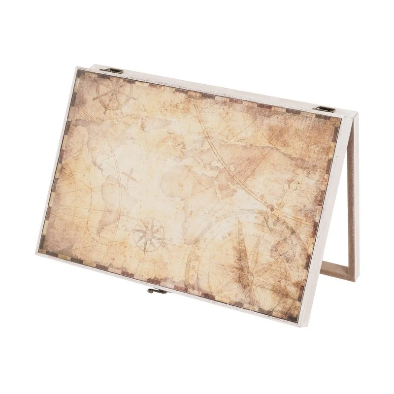 Tapa de contador de luz en madera color marrón Mapa Antiguo de 46x31x6cm
