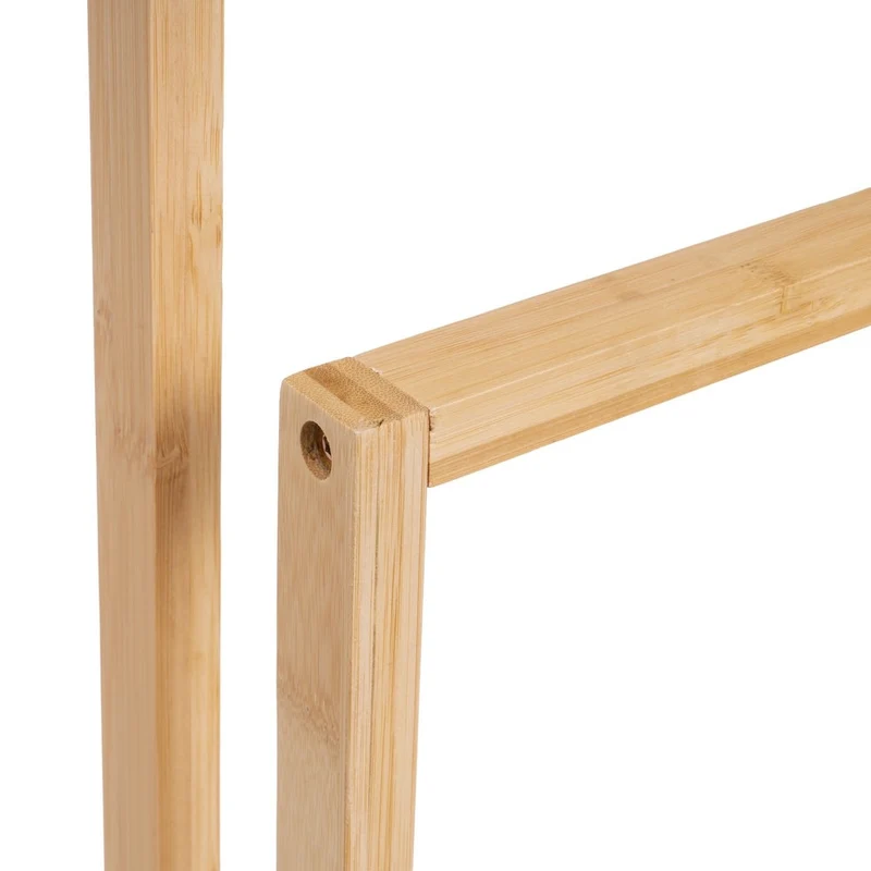 Toallero de bambú natural para 3 toallas de baño de 42x24x82cm