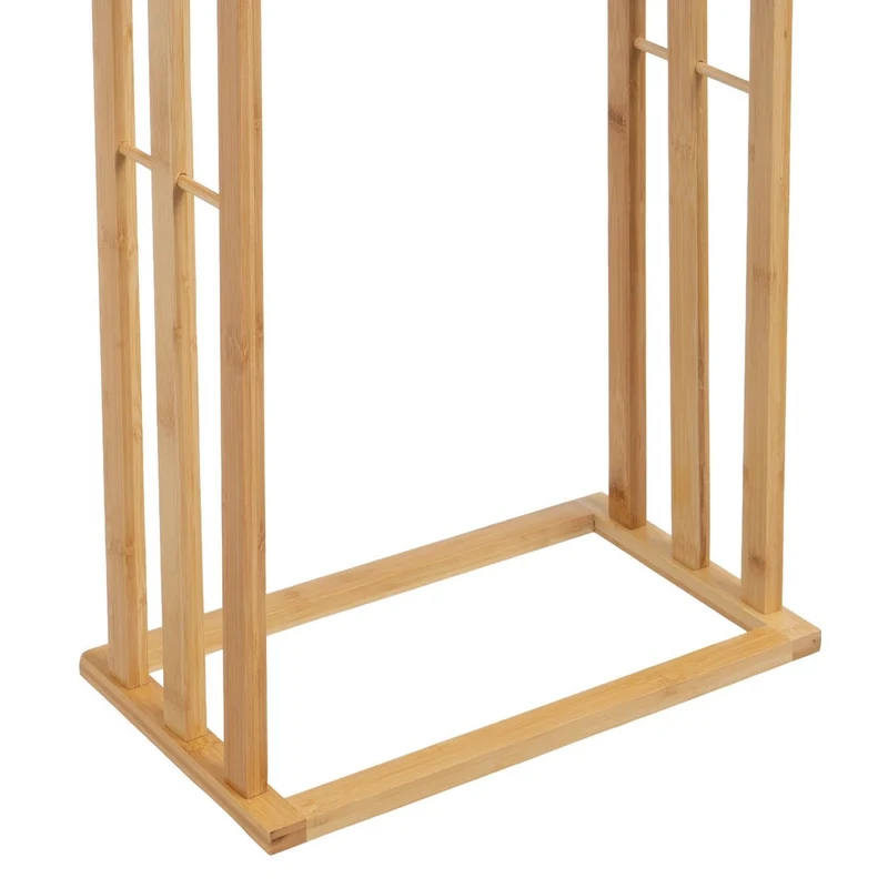 Toallero de bambú natural para 3 toallas de baño de 42x24x82cm