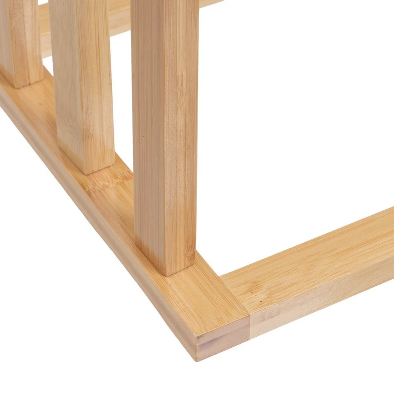 Toallero de bambú natural para 3 toallas de baño de 42x24x82cm