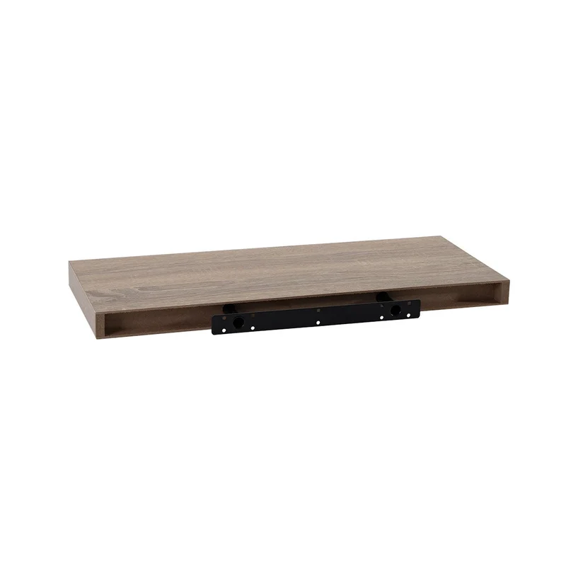 Set de 2 estantes de pared flotantes color madera natural de 60x23,5x3,8 cm