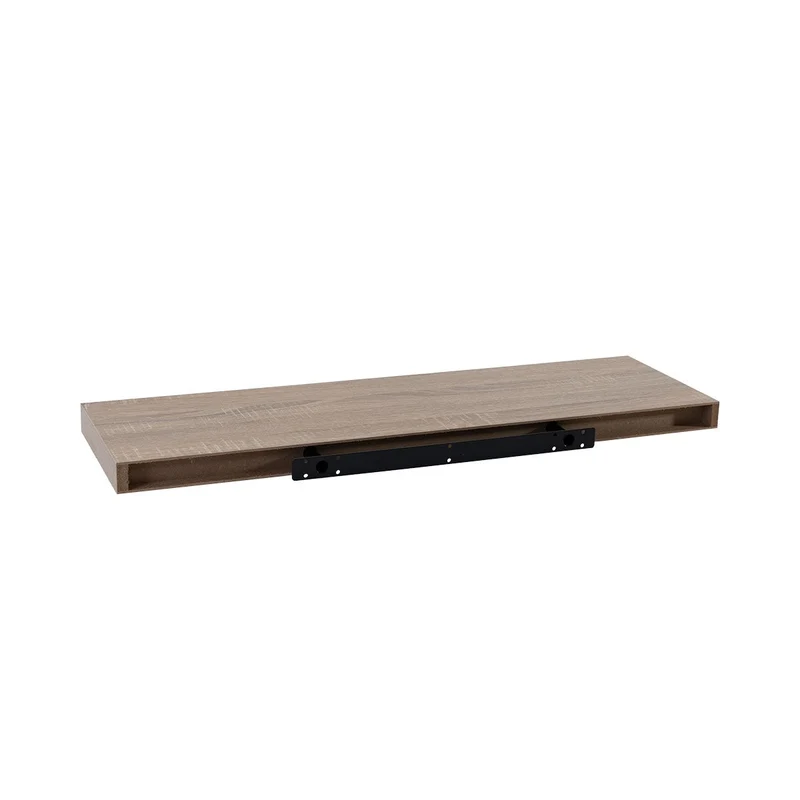 Set de 2 estantes de pared flotantes color madera natural de 80x23,5x3,8 cm