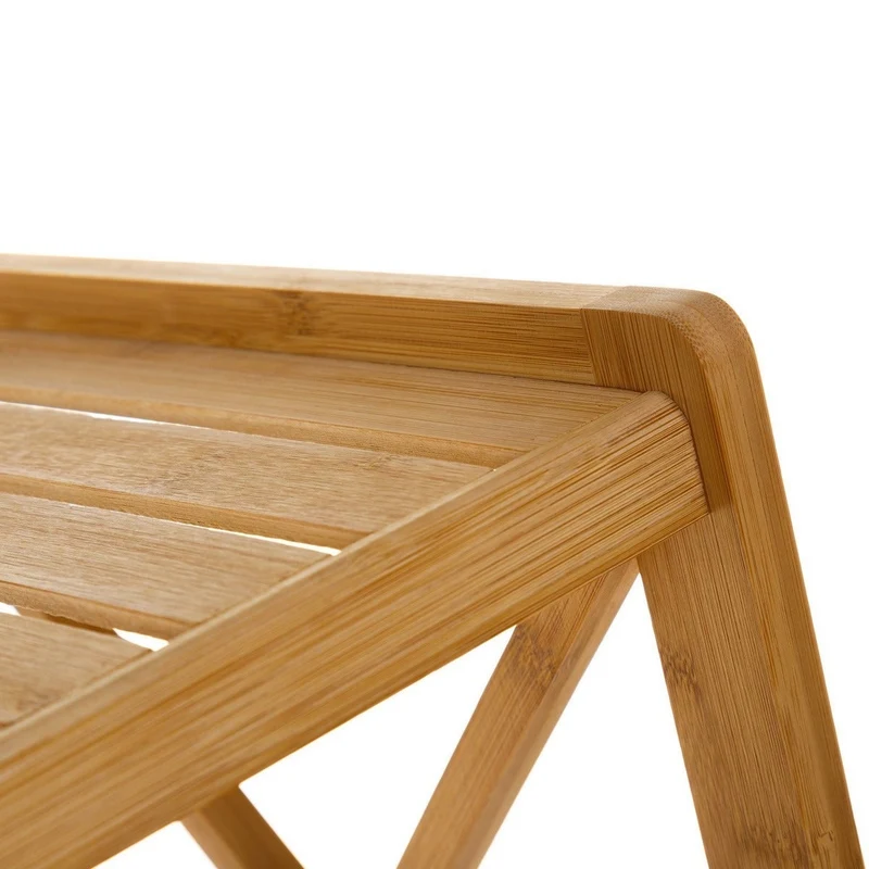 Estantería de pie de bambú natural con 3 baldas alistonadas de 37x33x85 cm