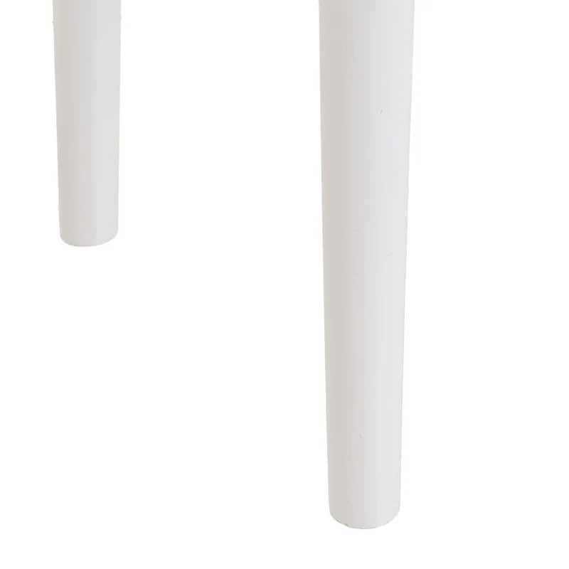 Banqueta clásica de tocador en madera de paulonia blanca 38x29x45cm