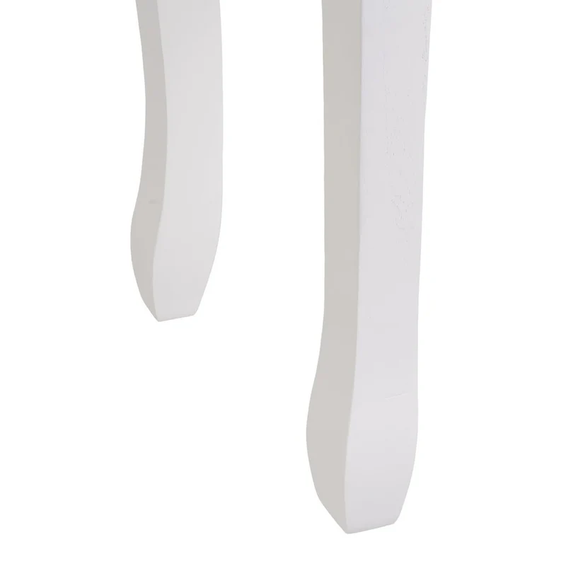 Banqueta clásica de tocador en madera de paulonia blanca 50x30x39cm