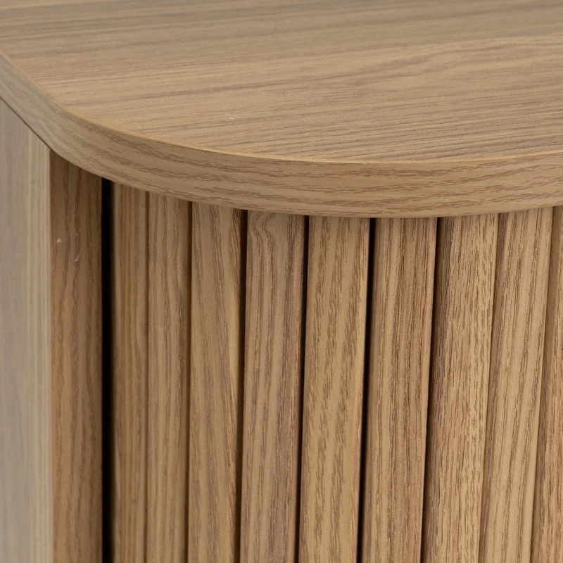 Set de 2 mesitas de noche de MDF color roble, puertas persiana 40x40x53cm