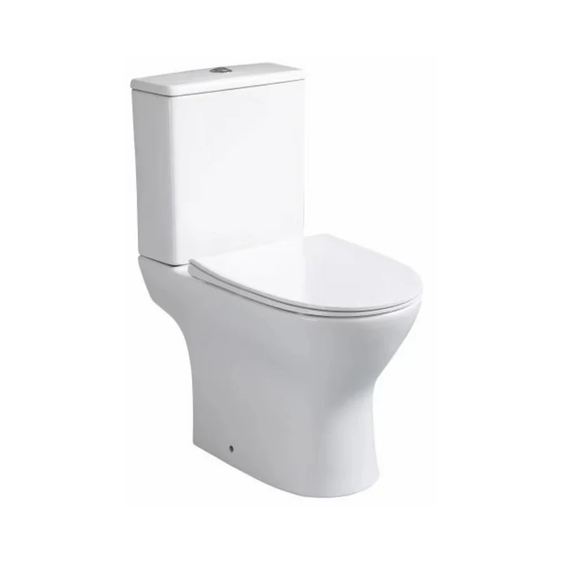 Tripol Wc Inodoro Completo Redondo con Sistema Rimless | Wc Completo Fondo reducido con Salida Dual y Asiento Amortiguado