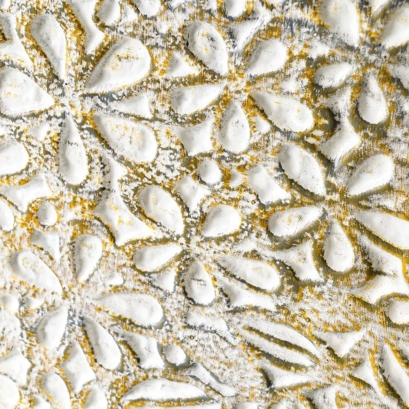 Tapa para contador de luz con flores en relieve pintado a mano, 50x6x35cm
