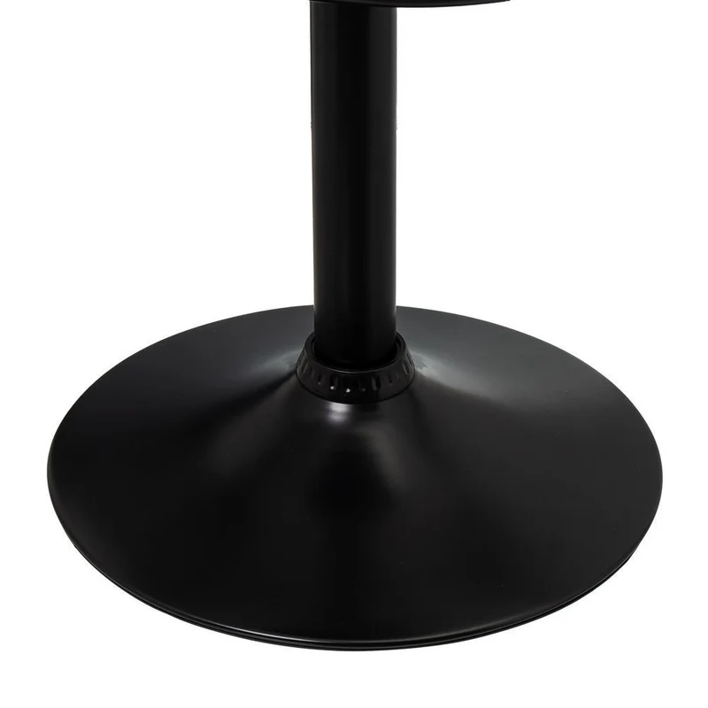 Taburete alto de cocina regulable en altura negro con respaldo bajo