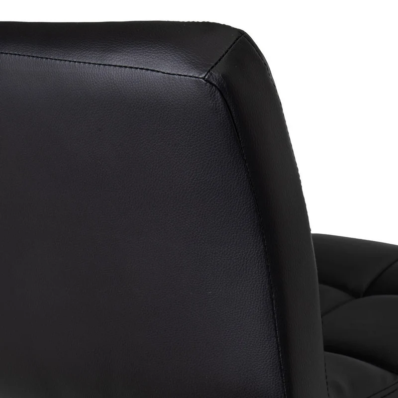 Taburete alto de cocina regulable en altura negro con respaldo alto