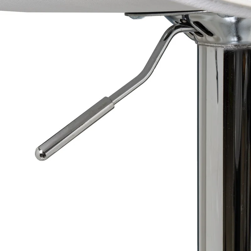 Taburete alto de cocina regulable en altura blanco redondo sin respaldo