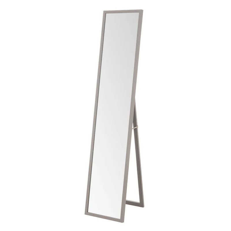 Espejo de pie de cuerpo entero con marco de madera gris de 153x33 cm