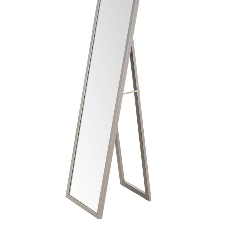 Espejo de pie de cuerpo entero con marco de madera gris de 153x33 cm