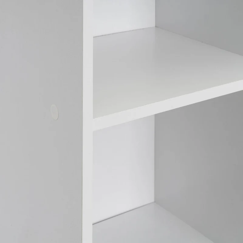 Estantería Cubo con 5 baldas de madera laminada blanca de 132x30x24 cm