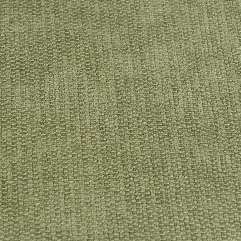 Puff redondo de madera y tejido de chenilla verde de 40x45 cm