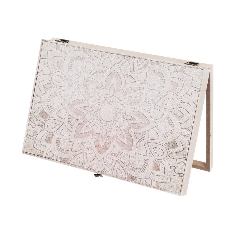 Tapa para contador de luz en madera con bonito mandala beige de 46x31x6cm