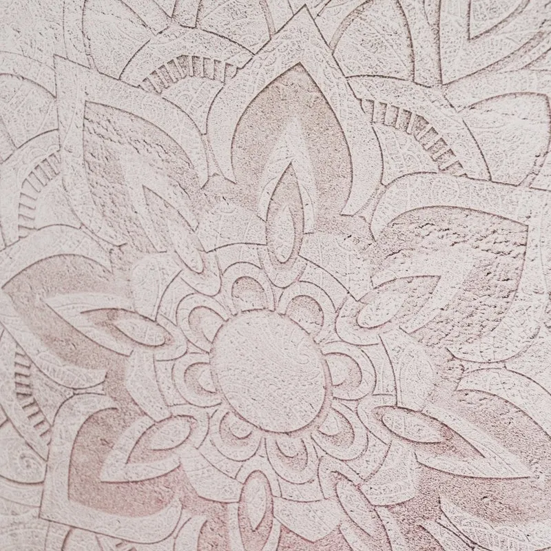 Tapa para contador de luz en madera con bonito mandala beige de 46x31x6cm